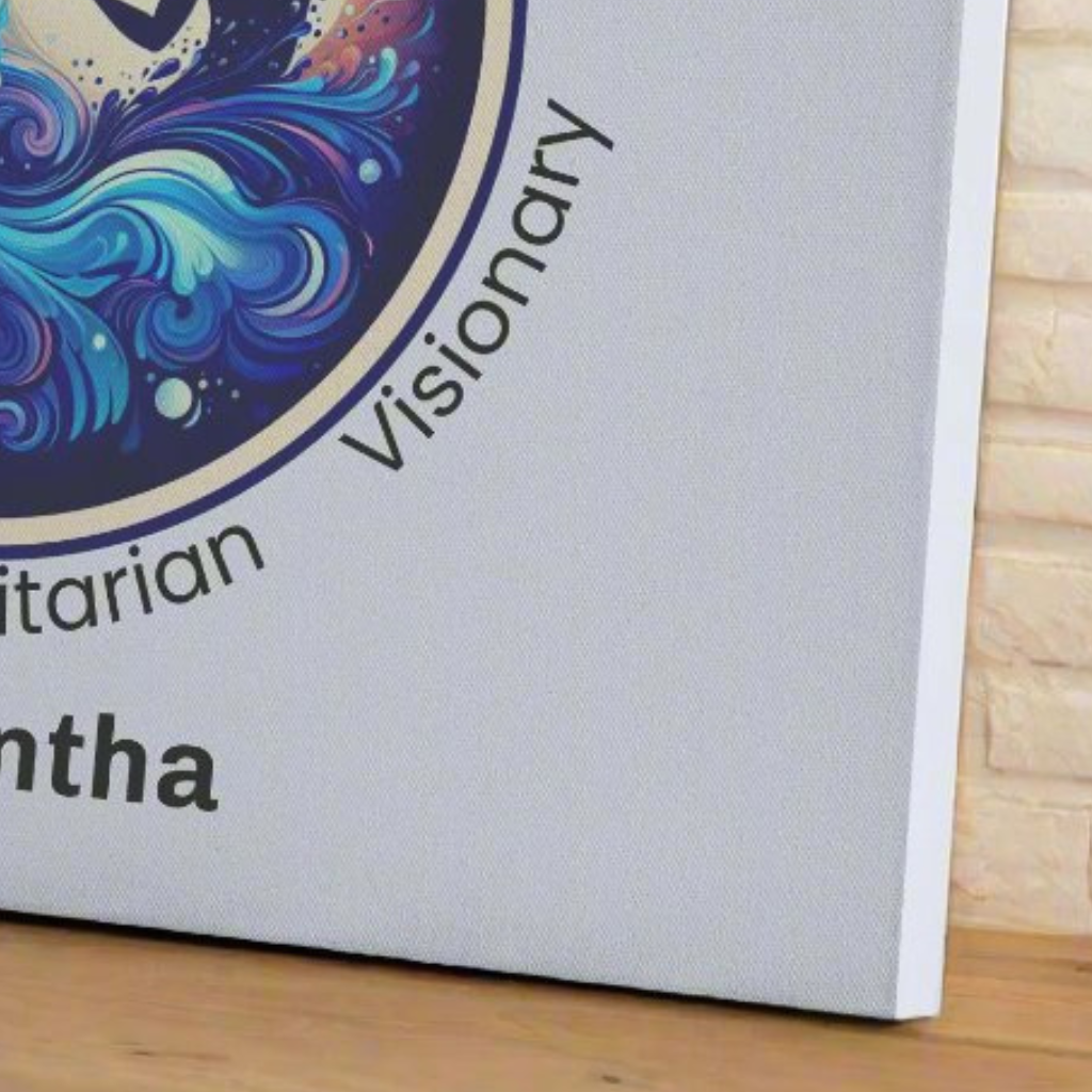 Aquarius Celestial Vision Personalized Square Canvas Wrap extreme close up mister obtuse eclectic goods