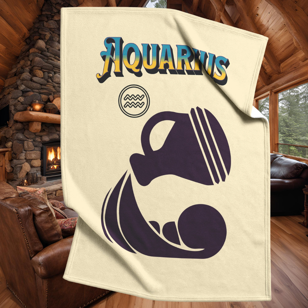 Aquarius Minimalist Fleece or sherpa blanket inside cabin mister obtuse eclectic goods