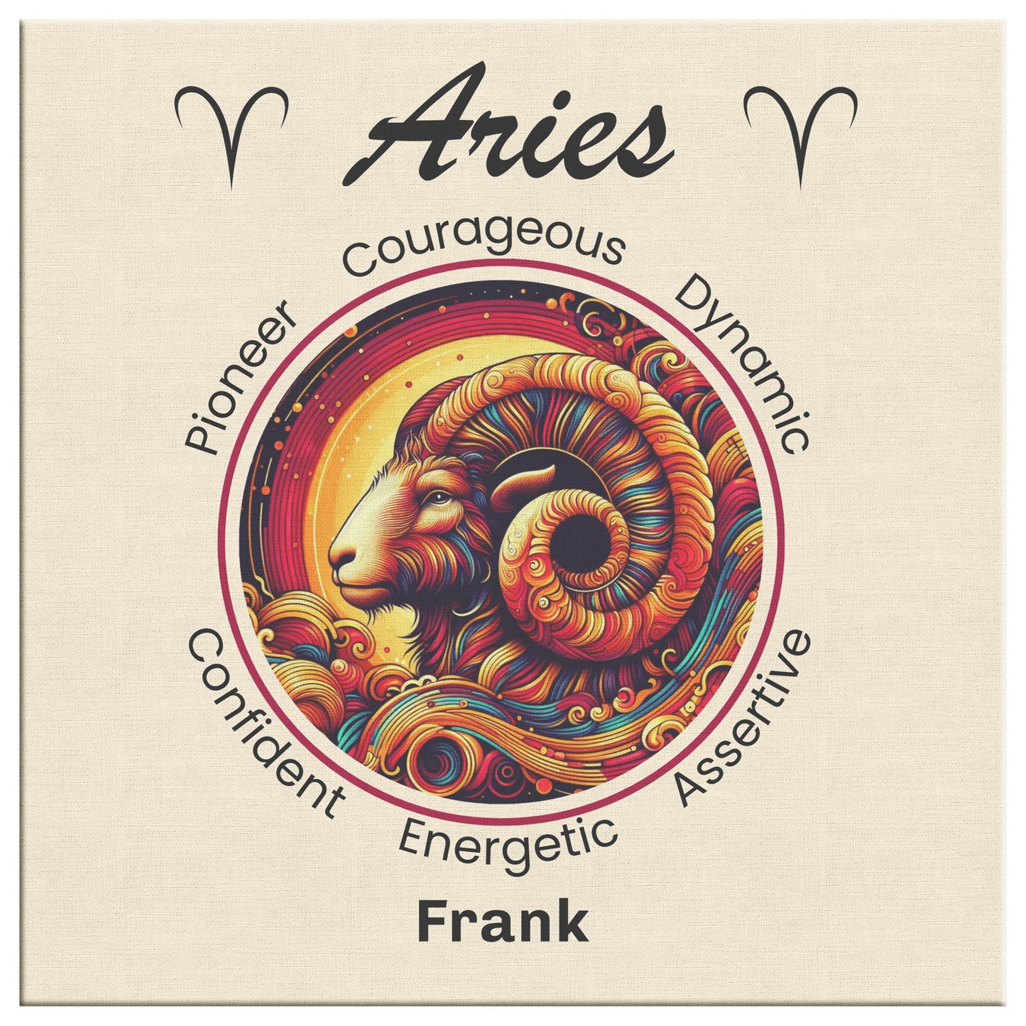 Aries Rising Personalized Square Canvas Wrap close up mister obtuse eclectic goods