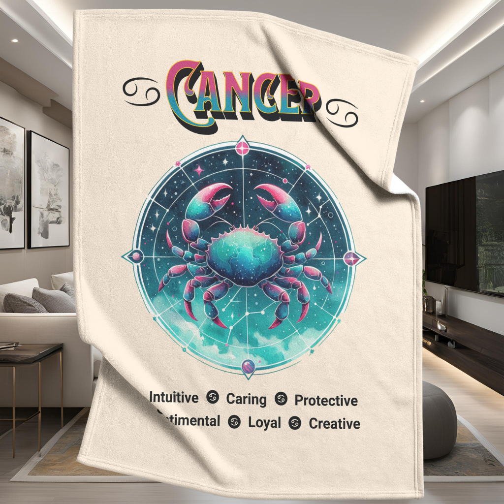 Cancer Fleece or sherpa blanket in living room mister obtuse eclectic goods