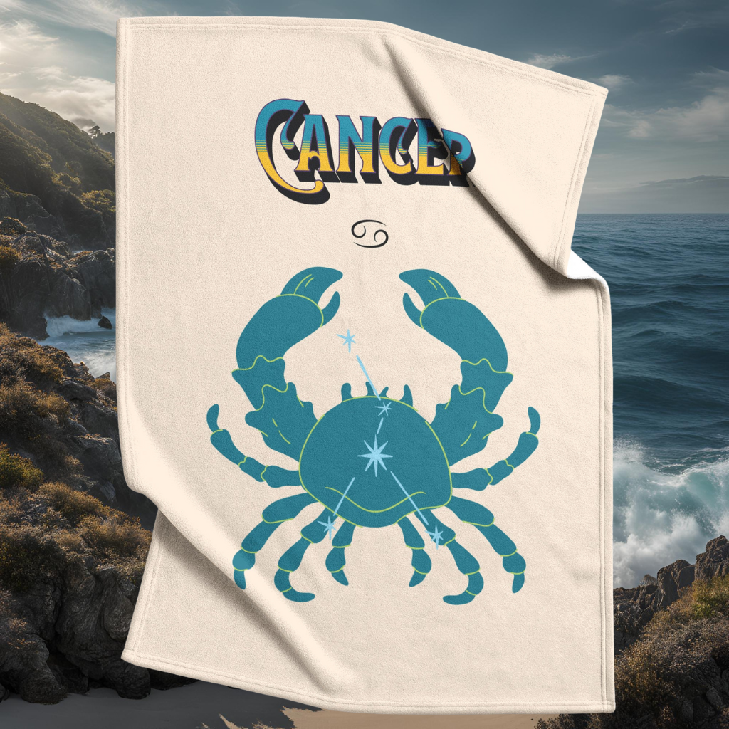 Cancer Minimalist Fleece or sherpa blanket ocean setting mister obtuse eclectic goods