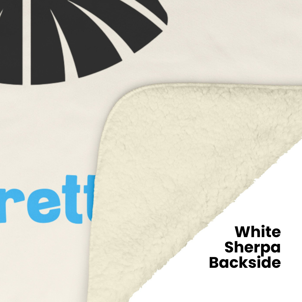 Gemini Minimalist Personalized Fleece or Sherpa Blanket showing white sherpa backside Mister Obtuse Eclectic Goods