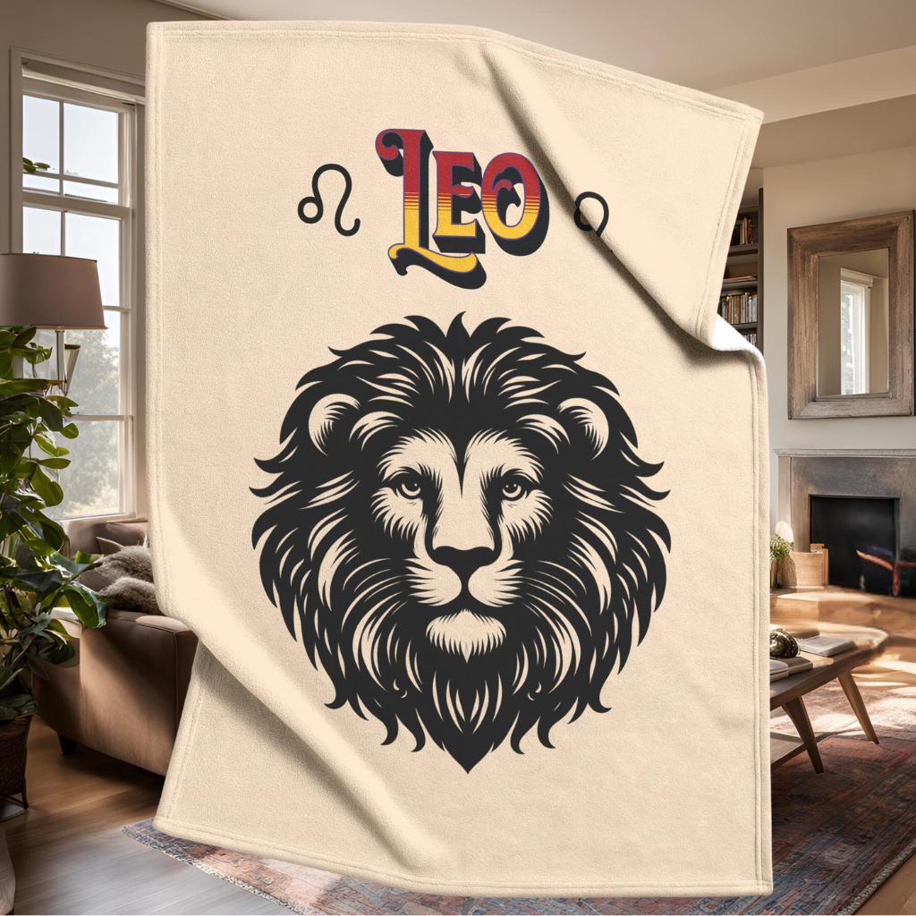 Leo Minimalist Fleece or sherpa blanket living room setting mister obtuse eclectic goods