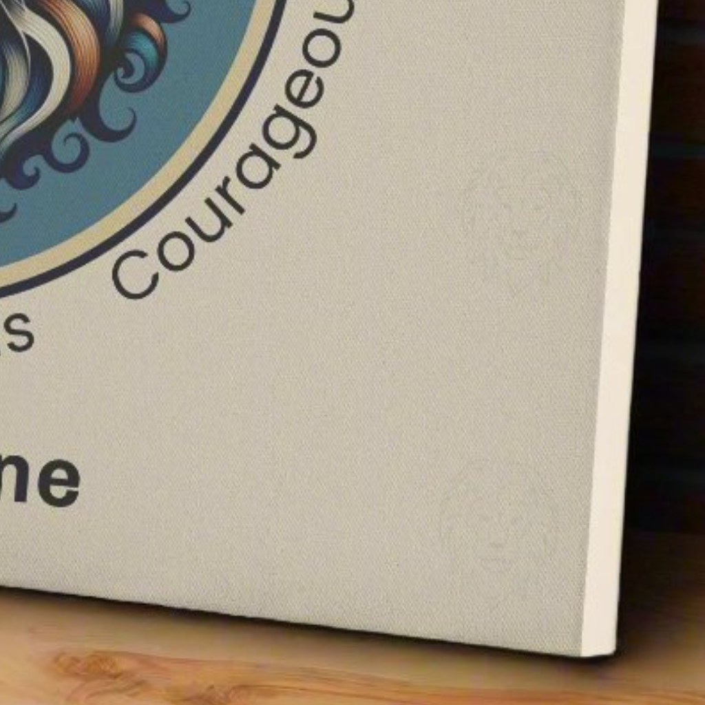 Leo Royalty Cream Personalized Square Canvas Wrap extreme close up mister obtuse eclectic goods