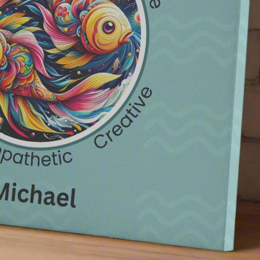 Pisces bold canvas wrap extreme close up mister obtuse eclectic goods