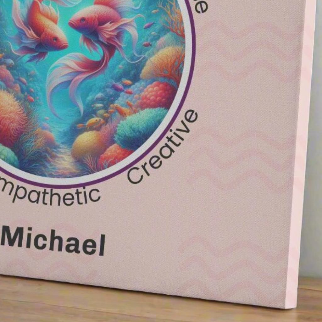 Pisces coral canvas wrap extreme close up mister obtuse eclectic goods