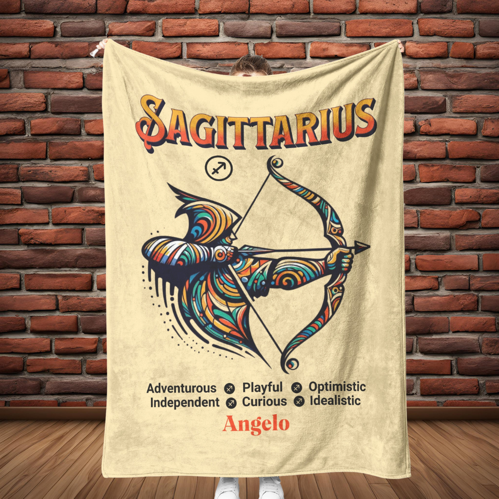 Sagittarius Fleece or Sherpa Blanket full length Mister Obtuse Eclectic Goods