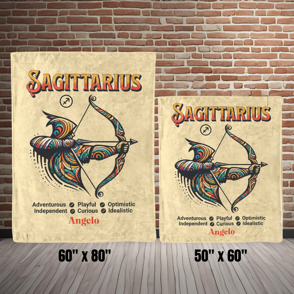 Sagittarius Fleece or Sherpa Blanket size options Mister Obtuse Eclectic Goods