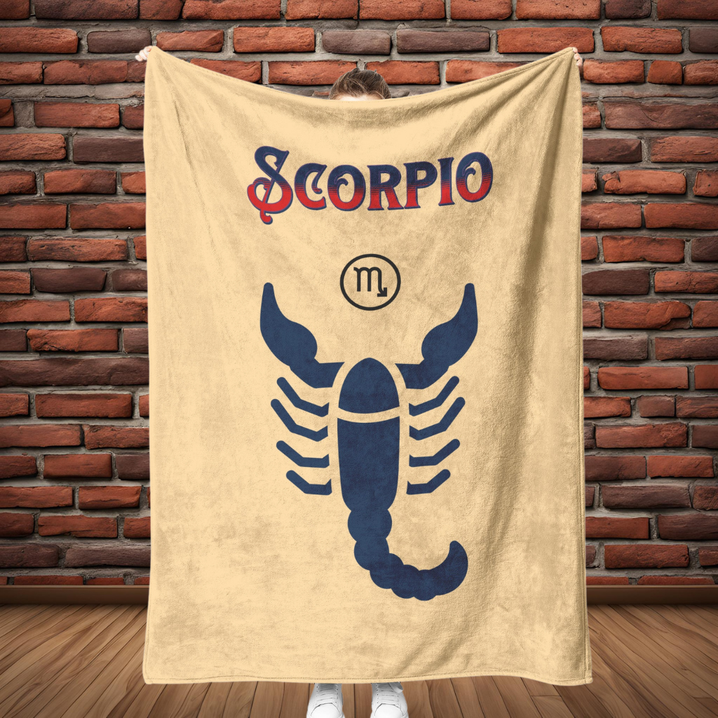 Scorpio Minimalist Fleece or sherpa blanket full length mister obtuse eclectic goods