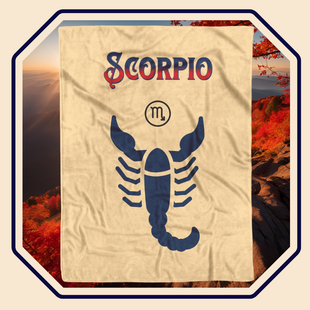Scorpio Minimalist Fleece or sherpa blanket main image mister obtuse eclectic goods