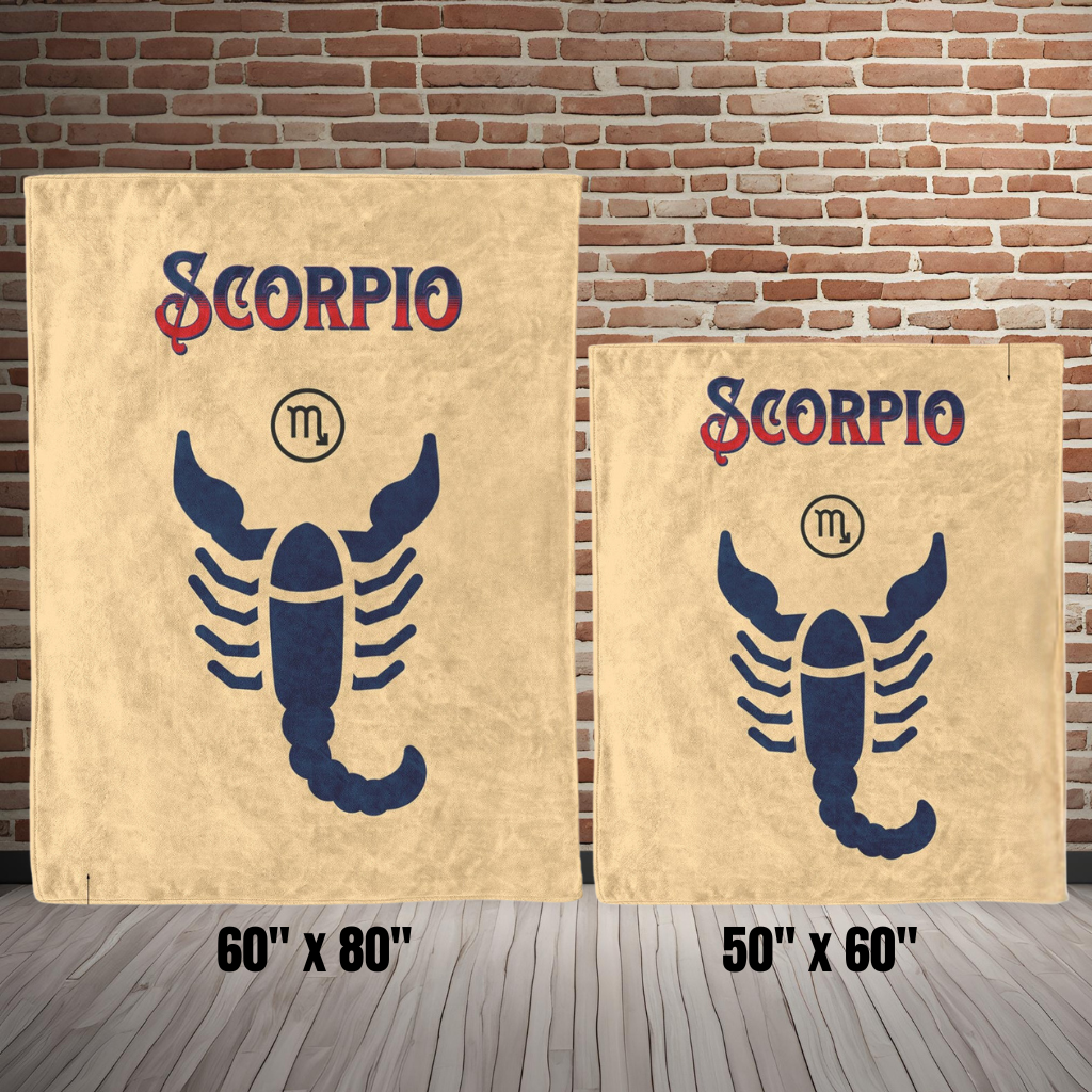 Scorpio Minimalist Fleece or sherpa blanket size options mister obtuse eclectic goods