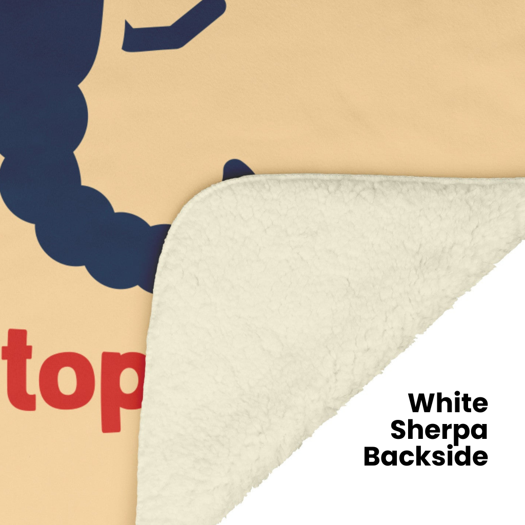 Scorpio Personalized Fleece or Sherpa Blanket showing white sherpa backside Mister Obtuse Eclectic Goods