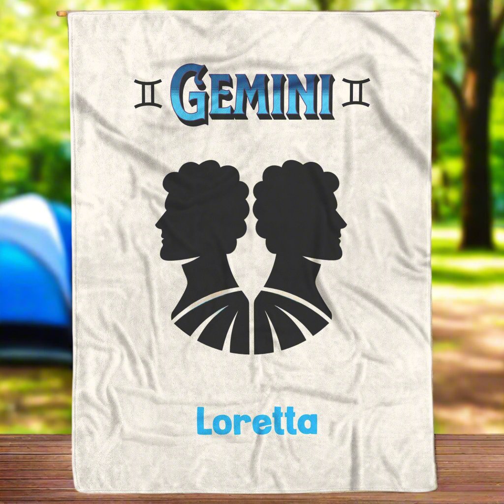 Gemini minimalist fleece or sherpa blanket in a campground setting mister obtuse eclectic goods