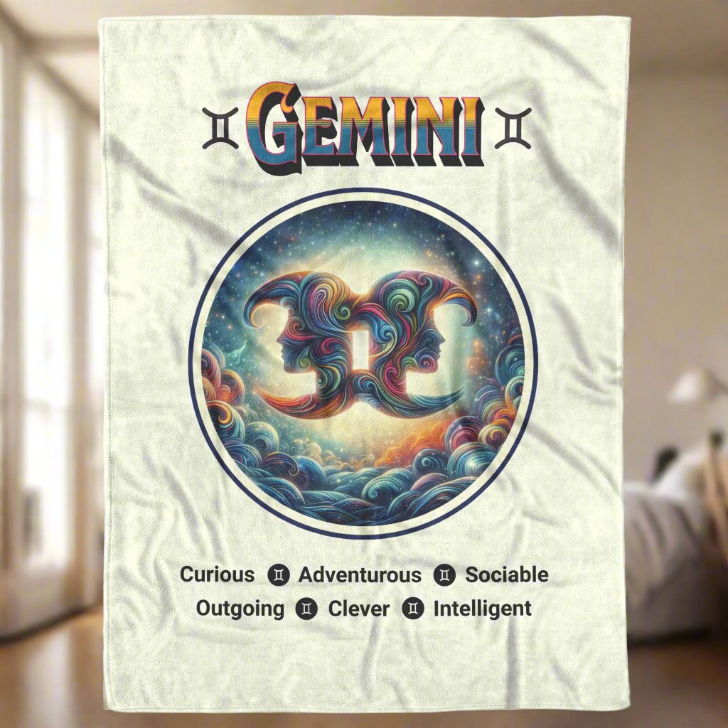 Gemini Fleece or sherpa blanket bedroom setting mister obtuse eclectic goods