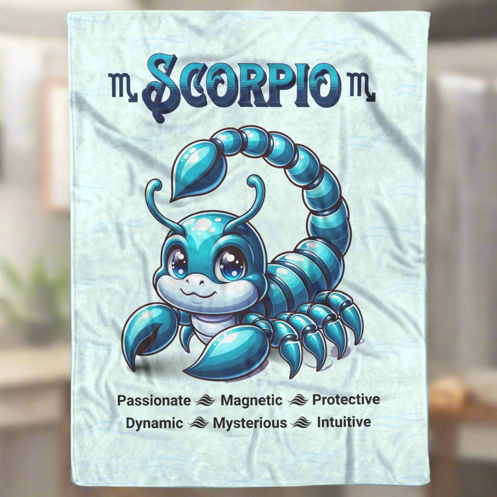 Scorpio Fleece or sherpa blanket bedroom setting mister obtuse eclectic goods