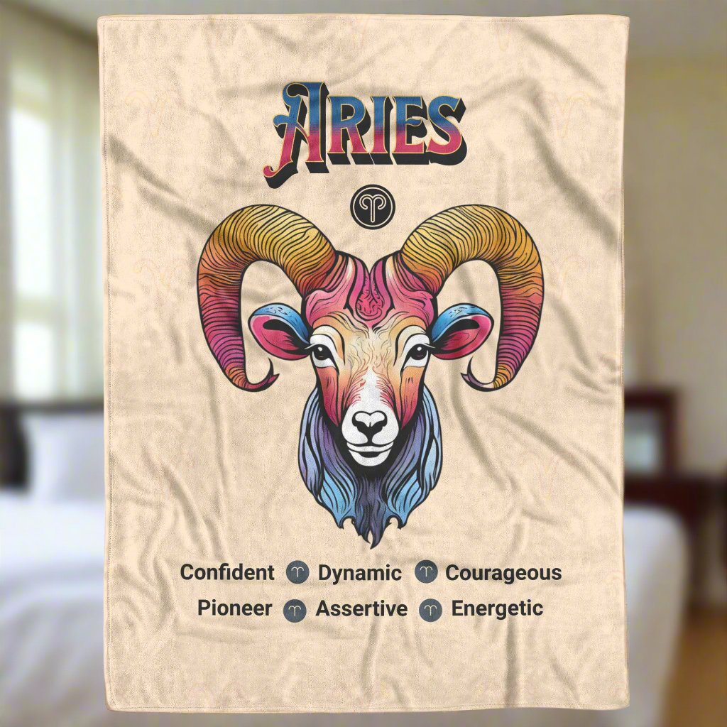 Aries Fleece or sherpa blanket bedroom setting mister obtuse eclectic goods