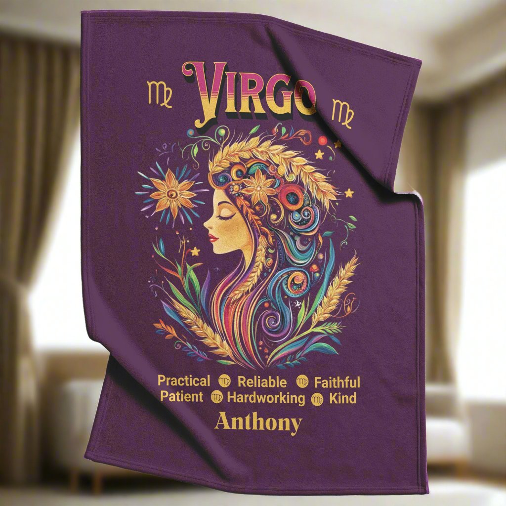 Virgo Fleece or Sherpa Blanket bedroom setting Mister Obtuse Eclectic Goods