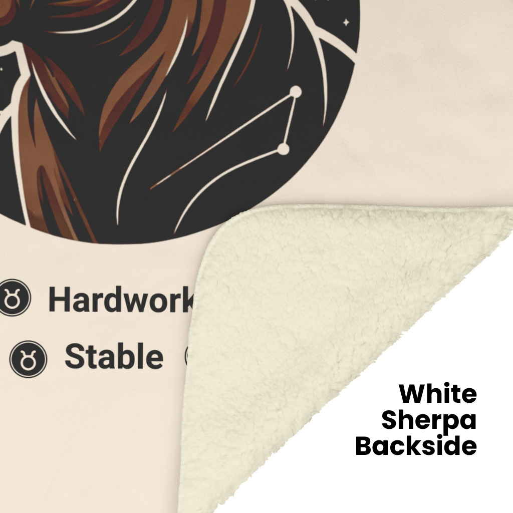 Taurus Fleece or sherpa blanket showing white sherpa backside mister obtuse eclectic goods