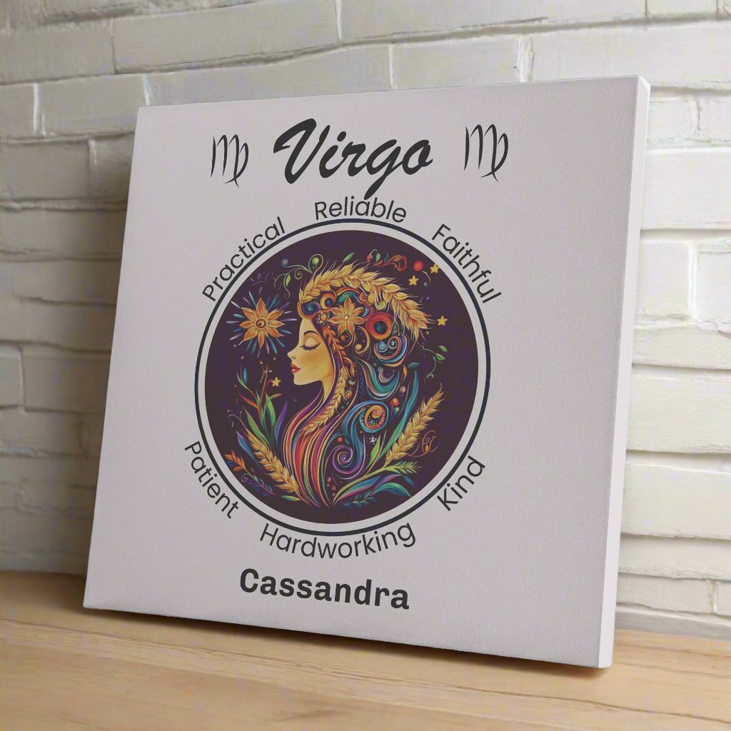 Virgo at peace on wooden shelf with white brick wall mister obtuse eclectic goods