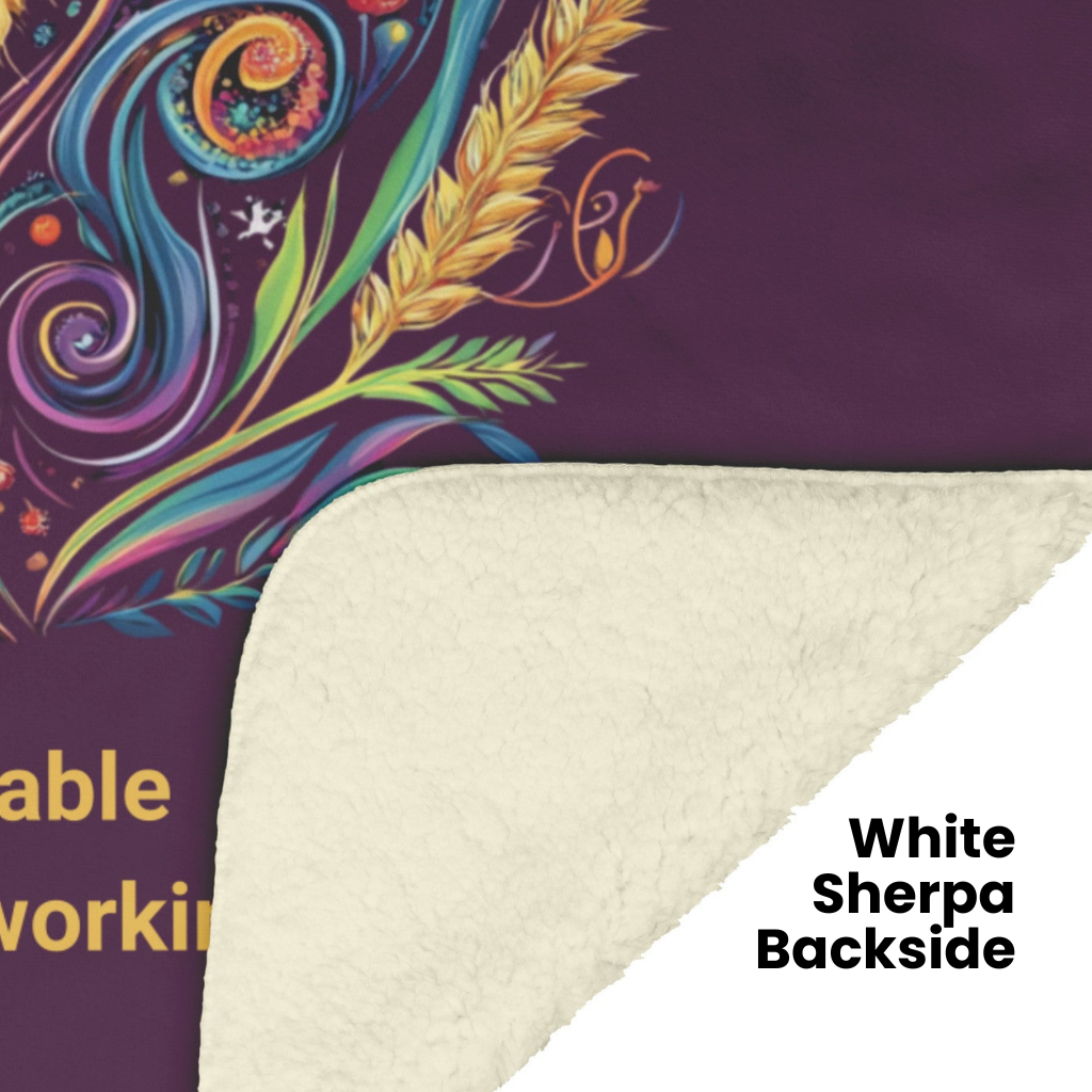 Virgo Fleece or sherpa blanket showing sherpa white backside mister obtuse eclectic goods