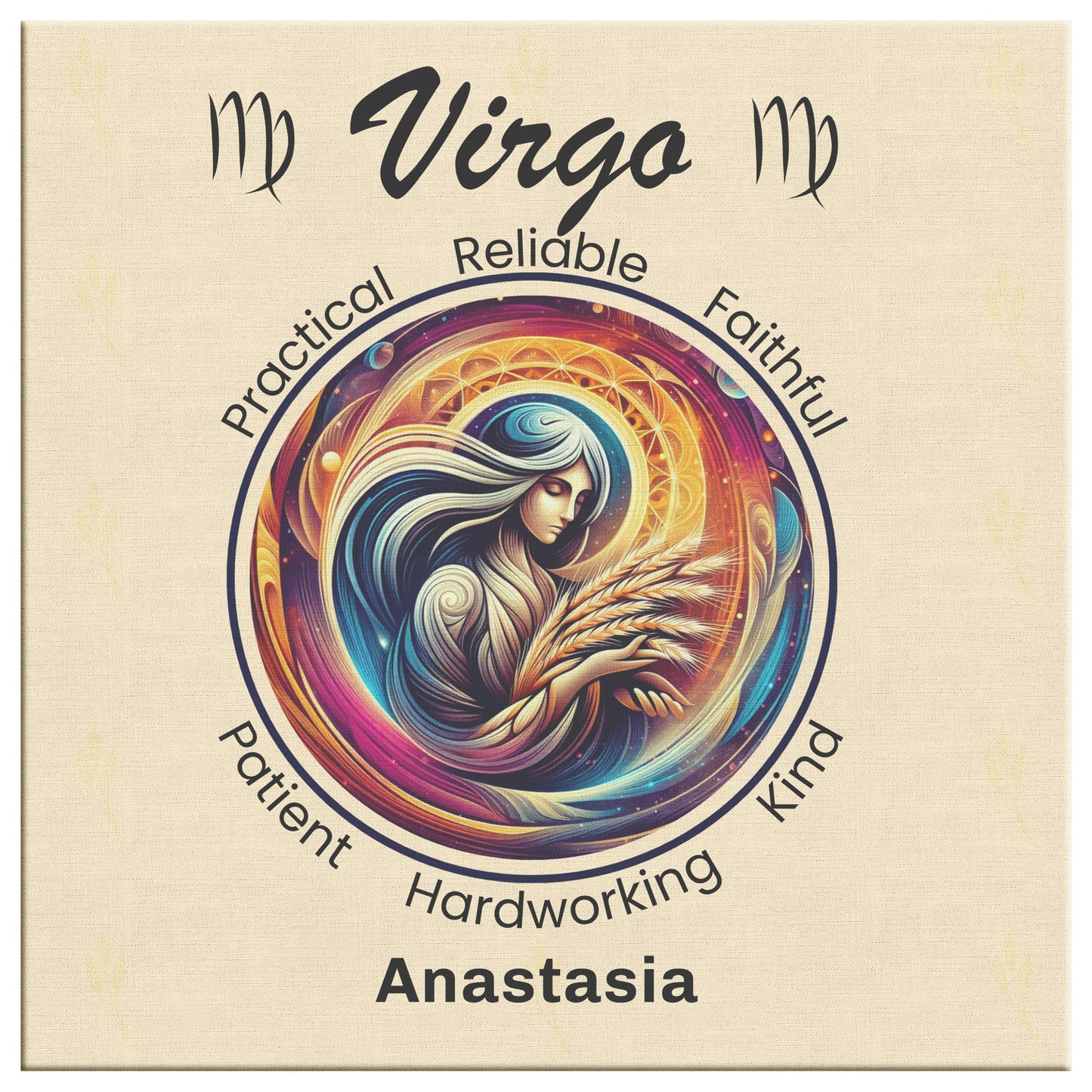 Virgo harvest Personalized Square Canvas Wrap close up mister obtuse eclectic goods