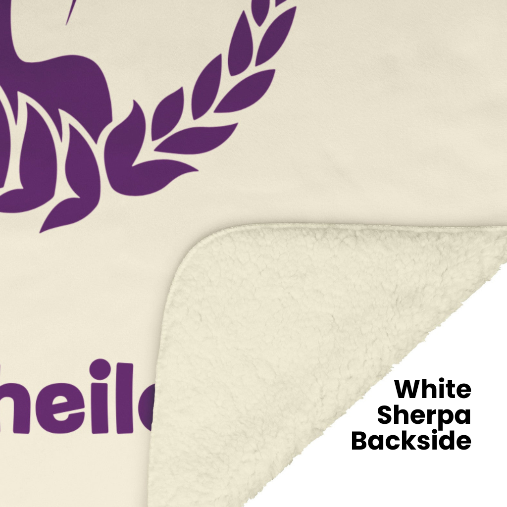 Virgo Minimalist Fleece or Sherpa Blanket showing white sherpa backside Mister Obtuse Eclectic Goods