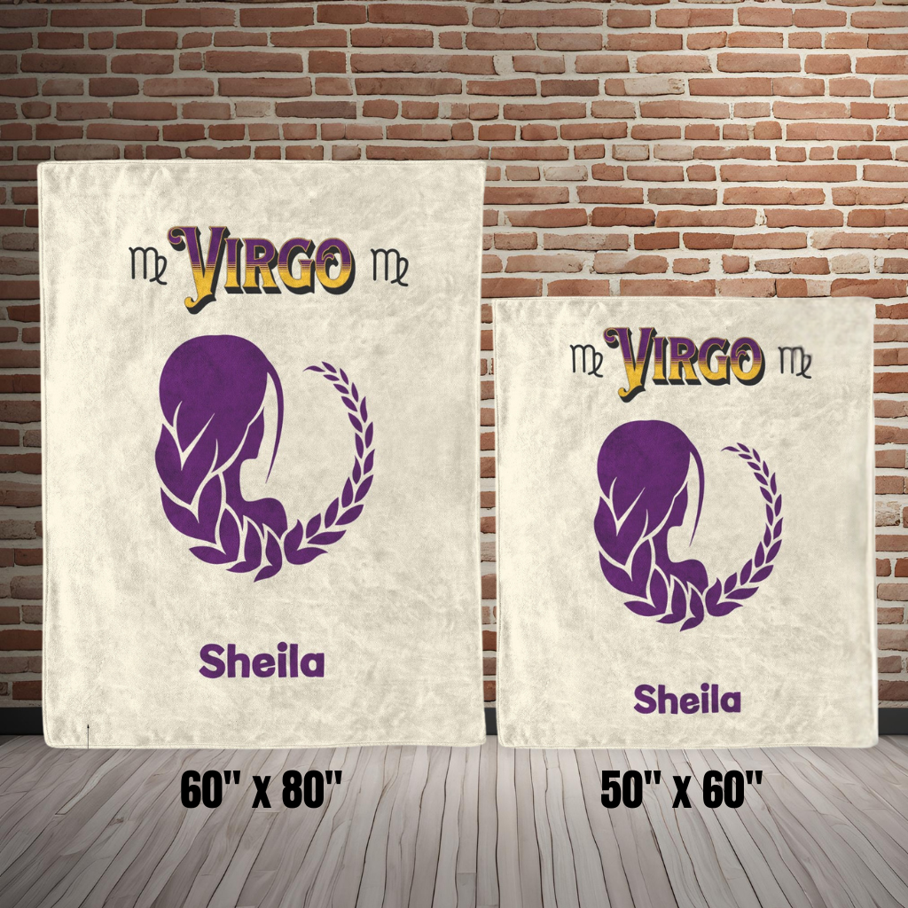 Virgo Minimalist Fleece or Sherpa Blanket size options Mister Obtuse Eclectic Goods
