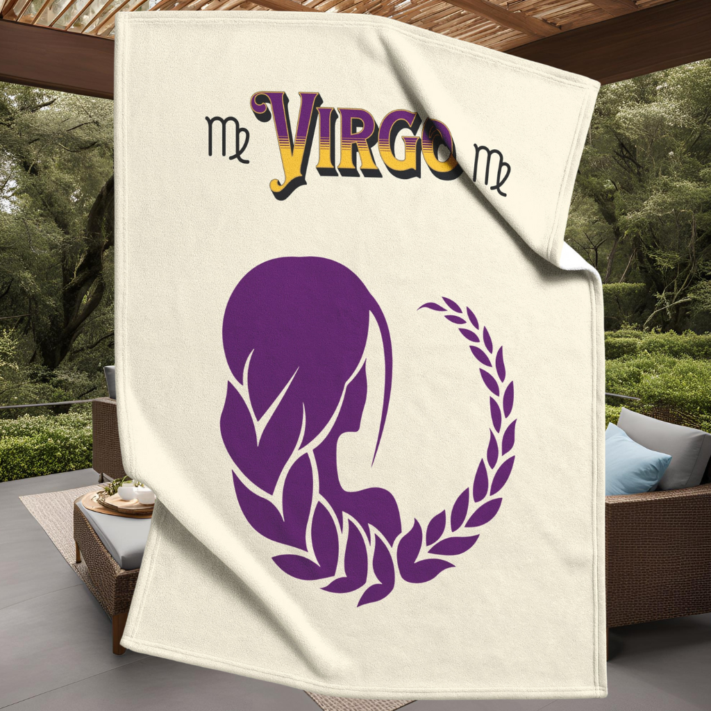 Virgo Minimalist Fleece or sherpa blanket in outdoor setting mister obtuse eclectic goods