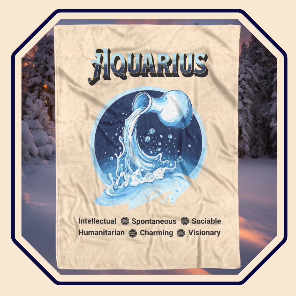 Aquarius Fleece or sherpa blanket image mister obtuse eclectic goods