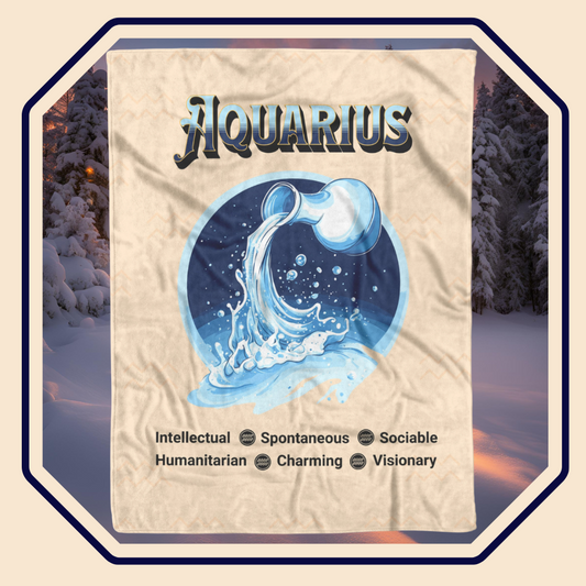 Aquarius Fleece or sherpa blanket image mister obtuse eclectic goods