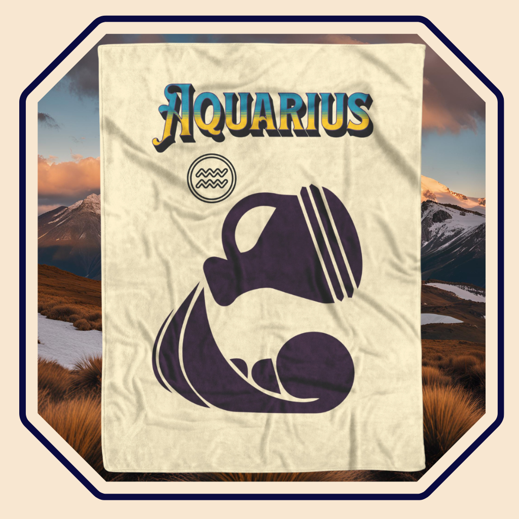 Aquarius Minimalist Fleece or sherpa blanket image mister obtuse eclectic goods