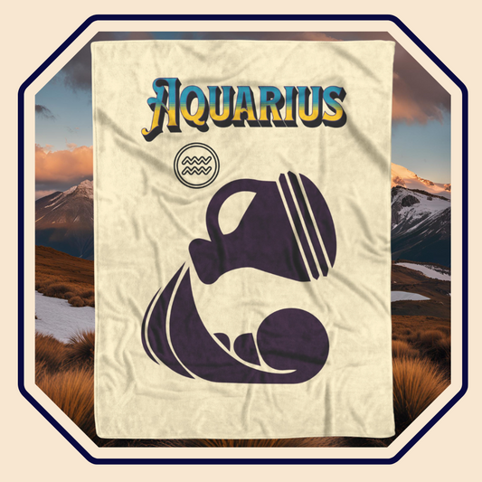 Aquarius Minimalist Fleece or sherpa blanket image mister obtuse eclectic goods
