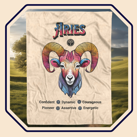 Aries Fleece or sherpa blanket image mister obtuse eclectic goods