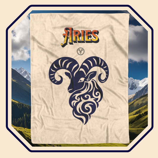 Aries Minimalist Fleece or sherpa blanket image mister obtuse eclectic goods