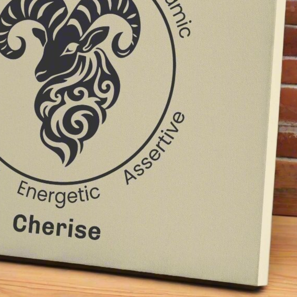 Aries Minimalist Personalized Square Canvas Wrap extreme close up mister obtuse eclectic goods