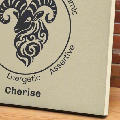 Aries Minimalist Personalized Square Canvas Wrap extreme close up mister obtuse eclectic goods