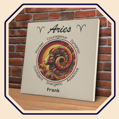 Aries Rising Personalized Square Canvas Wrap main product image mister obtuse eclectic goods