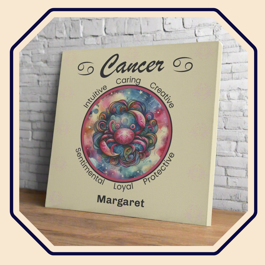 Cancer Cosmic Dreams Personalized Square Canvas Wrap main product image mister obtuse eclectic goods