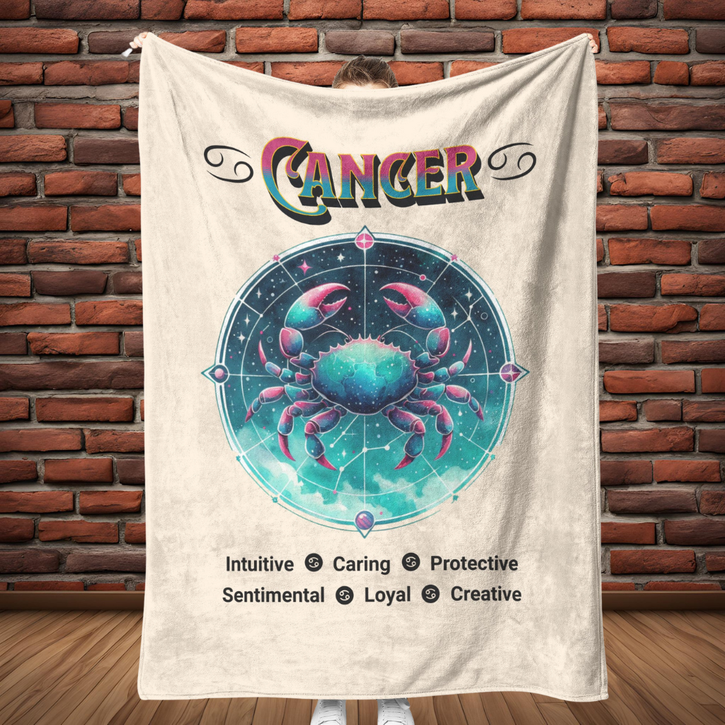 Cancer Fleece or sherpa blanket full length mister obtuse eclectic goods