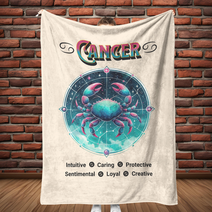 Cancer Fleece or sherpa blanket full length mister obtuse eclectic goods