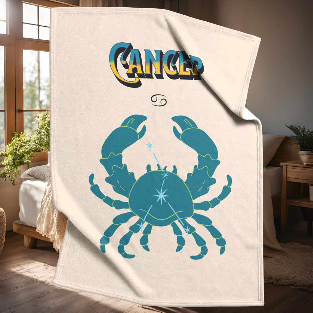 Cancer Minimalist Fleece or sherpa blanket bedroom setting mister obtuse eclectic goods