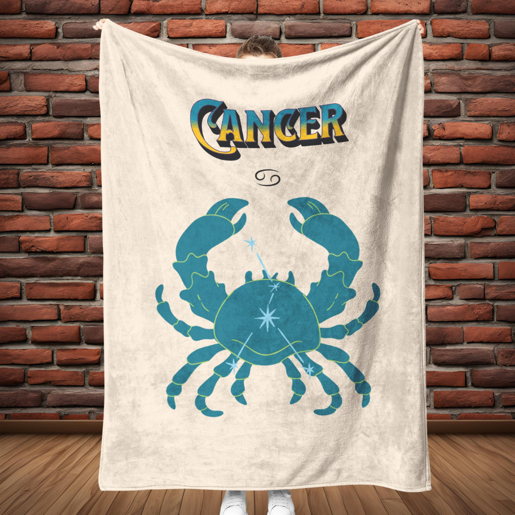 Cancer Minimalist Fleece or sherpa blanket full length mister obtuse eclectic goods