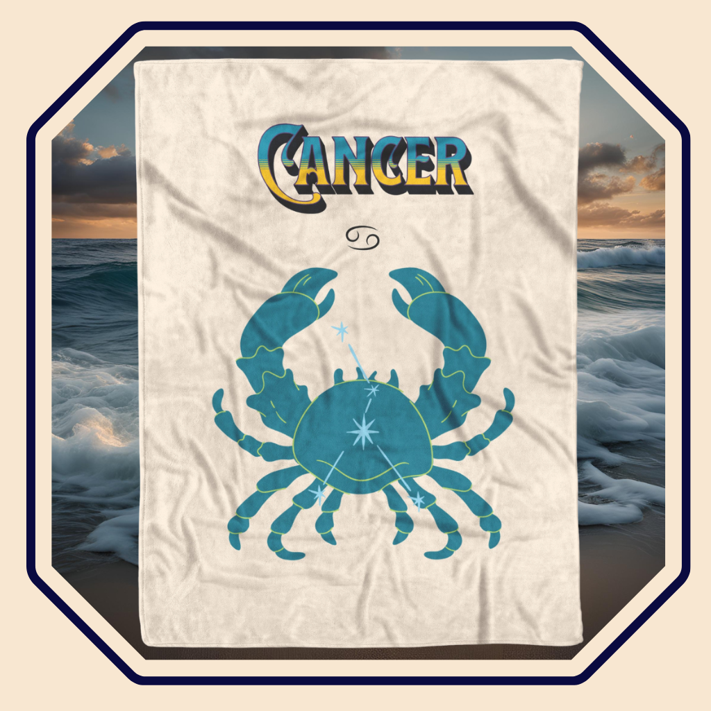 Cancer Minimalist Fleece or sherpa blanket image mister obtuse eclectic goods
