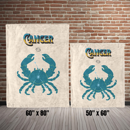 Cancer Minimalist Fleece or sherpa blanket size options mister obtuse eclectic goods