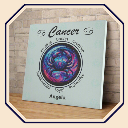 Cancer Night Sky Personalized Square Canvas Wrap main product image mister obtuse eclectic goods