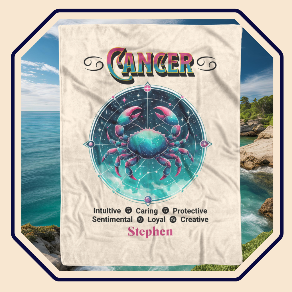 Cancer Personalized Fleece or Sherpa Blanket Main Image Mister Obtuse Eclectic Goods
