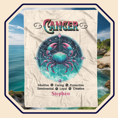 Cancer Personalized Fleece or Sherpa Blanket Main Image Mister Obtuse Eclectic Goods