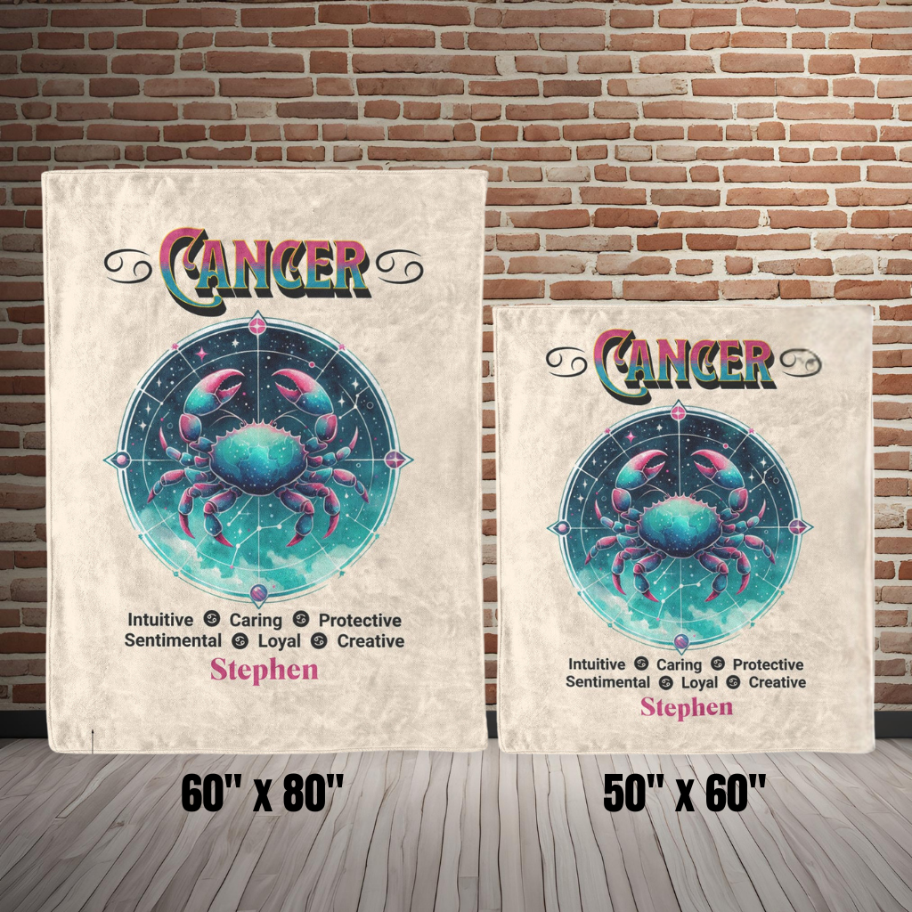 Cancer Personalized Fleece or Sherpa Blanket size options Mister Obtuse Eclectic Goods