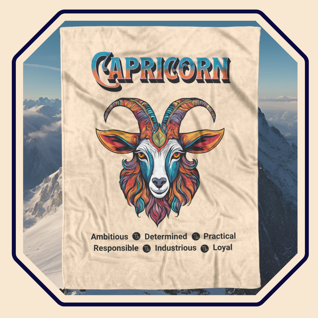 Capricorn Fleece or sherpa blanket image mister obtuse eclectic goods