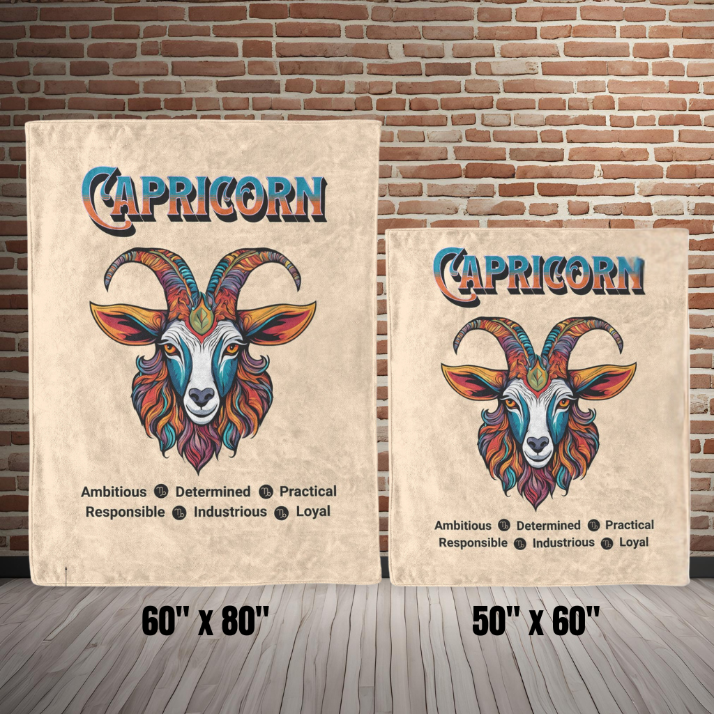 Capricorn Fleece or sherpa blanket size options mister obtuse eclectic goods